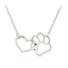 Load image into Gallery viewer, Heart &amp; Dog Paw Charm Necklace