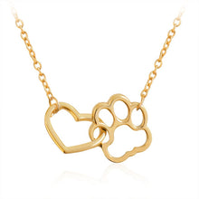 Load image into Gallery viewer, Heart &amp; Dog Paw Charm Necklace