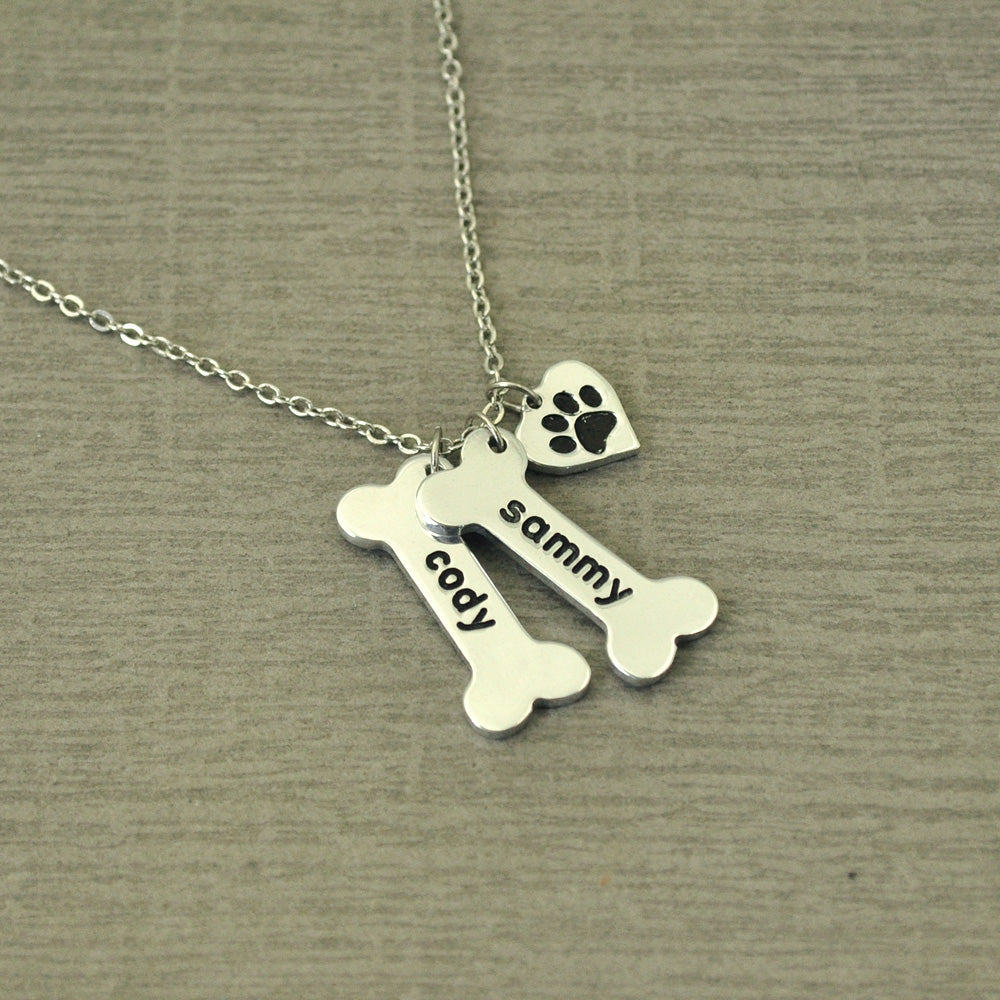 Personalized Dog Paw Print Necklace