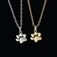 Load image into Gallery viewer, Dog  Paw Footprint Gold Animal Pendant Necklaces