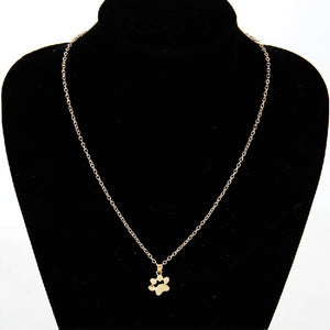 Dog  Paw Footprint Gold Animal Pendant Necklaces